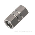 Compression fitting straight union